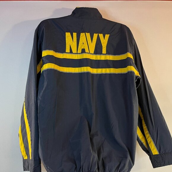 USA Navy Men's Navy and Yellow Nylon Jacket - Size Medium - Picture 4 of 5
